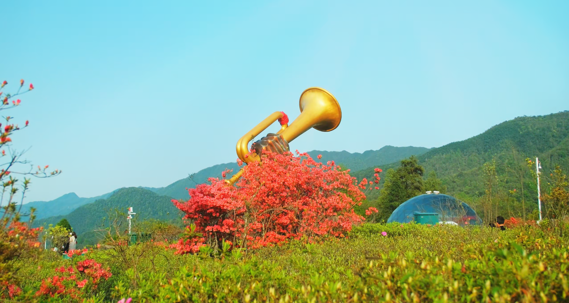 岭上开遍哟映山红